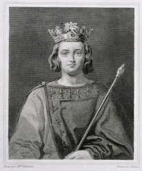 Karl IV. der Schöne (1294-1328) König von Frankreich, graviert von Giroux